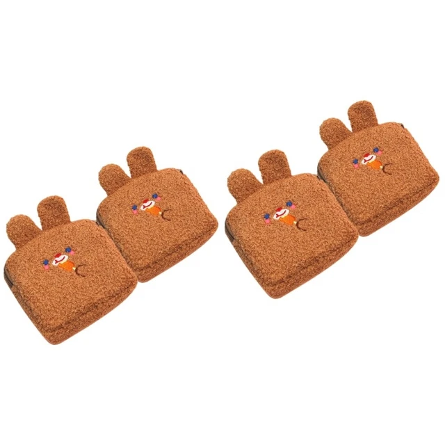 4 Pcs Pochette De Protection Porte-monnaie En Peluche Serviette De Tante