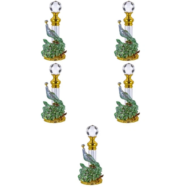 Juego de 5 botellas de perfume botella de aceite esencial terrario decoración vial viaje