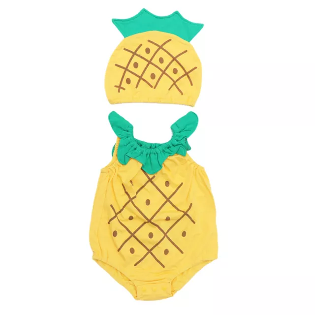 Baumwolle ärmellose Obst Onesies Ananas Overalls mit Hut für Kleinkinder Baby