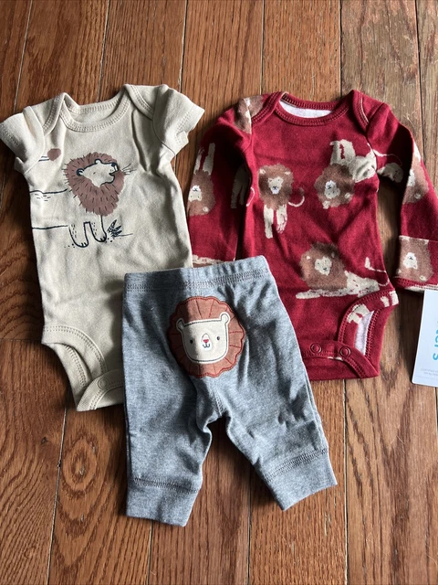 NEW NWT Carters boys size Preemie 3 piece Lion pant set