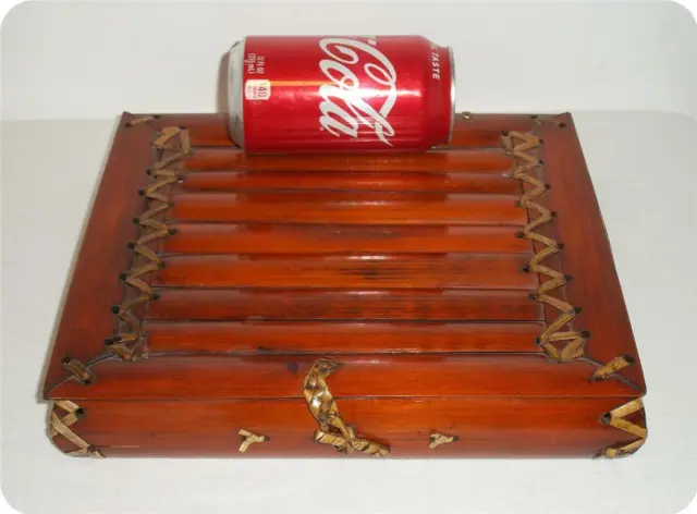 Vintage Bamboo Cane Compartment Boho Trinket Handmade Box