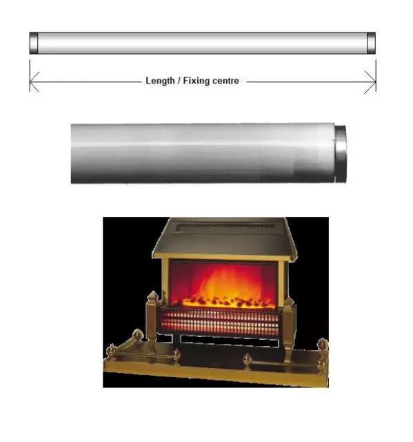 Flat End Type Glass Fire Bar Fireplace Selco Silica Element Infrared Electra