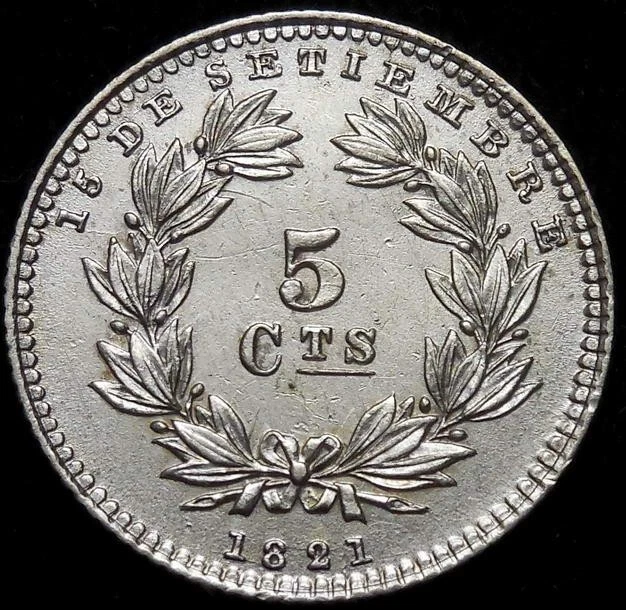 NICARAGUA. AR 5 centavos, 1880. VF+
