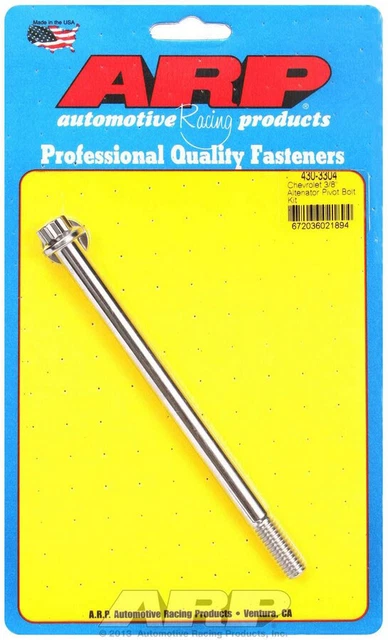 Arp Alternator Pivot Bolt Kit 12 Point Polished Stainless Chevy P/N 430-3304