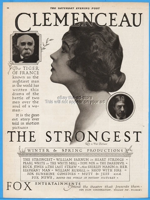 1920 The Strongest Renée Adorée Fox Entertainments Silent Film Movie Promo Ad