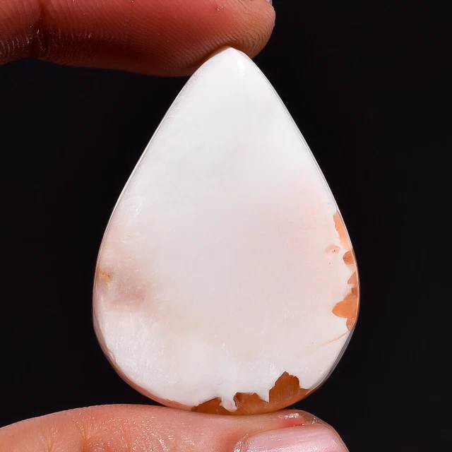 100% Natural Scolecite Pear Cabochon Loose Gemstone 38.75 Ct 37x22x7 mm AAS-4449