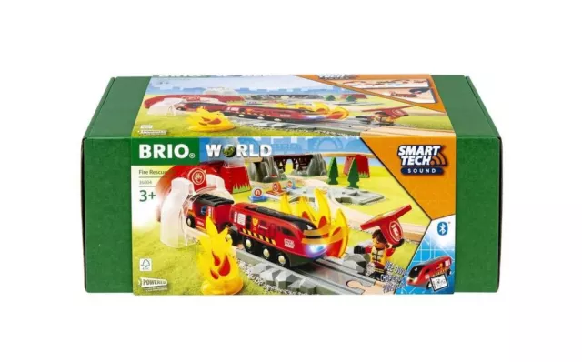 Brio 36004 Smart Tech Sound Feuerwehreinsatz-Rettungs-Set 3+Jahre