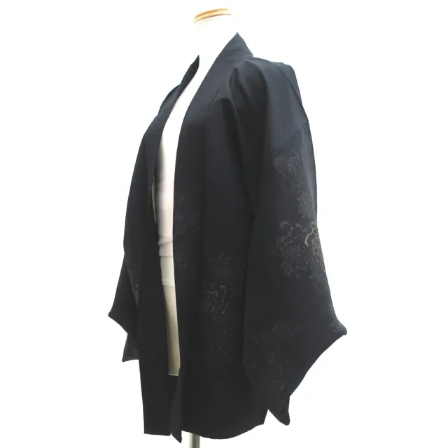 9229E3 Silk Vintage Japanese Kimono Haori Jacket Chrysanthemum