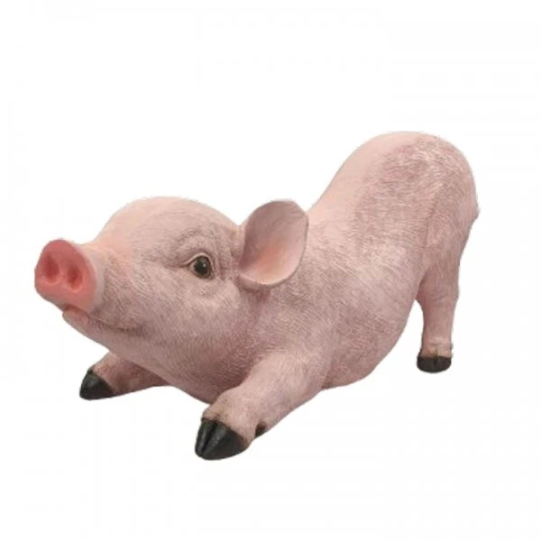 Cochon en résine ht. 21 cm (Neuf avec emballage d'origine) à