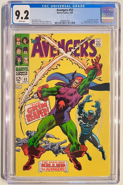 Avengers 52 CGC 9.2 WHITE PAGES ! 1st Grim Reaper ! HIGH GRADE SILVER AGE ! 1968