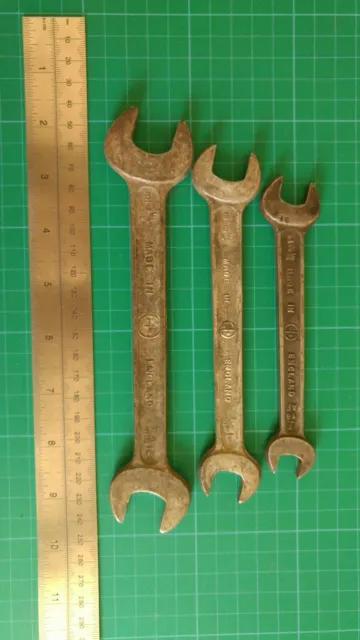 3x Vintage AF tool kit spanners Superslim open ended spanners