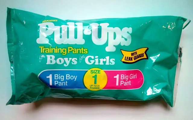 Vintage 1992 Huggies Pull-Ups Mail Sample Pack Girl & Boy Size 1 Training Pants
