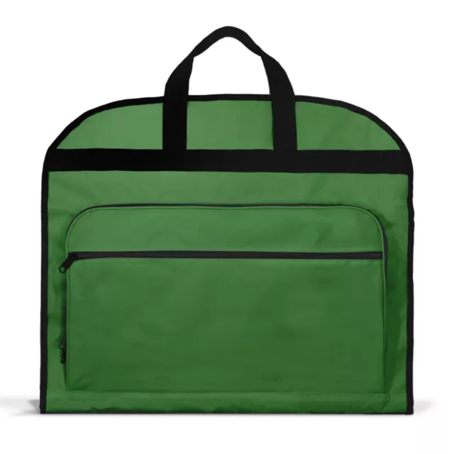 39" Business Garment Bag Cover Suits Dresses Clothing Foldable Pocket Dark Green