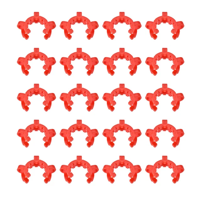 Lab Joint Clip Plastic Clamp for 29/26 or 29/42 Glass Taper Joints Red 20Pcs