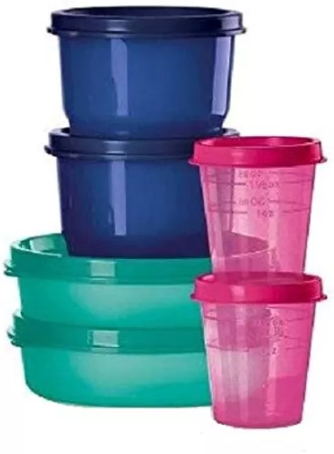 Tupperware tupperware set of 3 little ideal bowls 8 ounce large snack cups  blue white