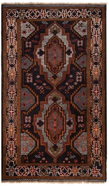 Balouch Handgeknüpfter Perserteppich 130x85 cm-Nomadic,Orient,Carpet,Rug,Schwarz