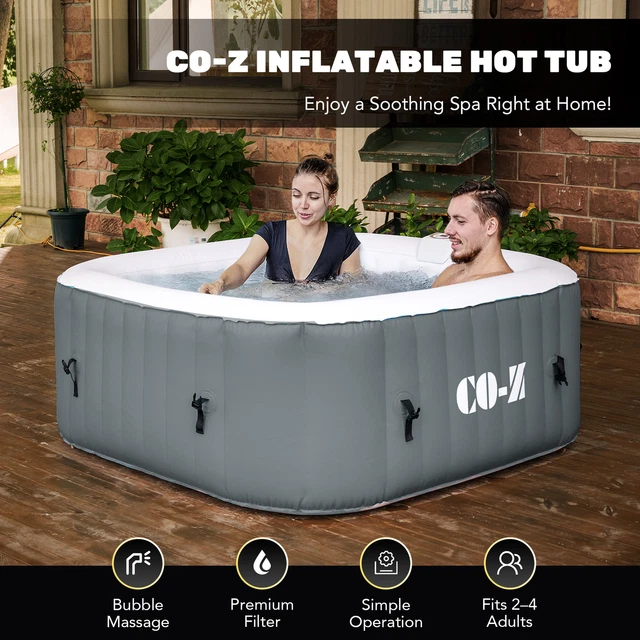 4 PERSON INFLATABLE Hot Tub Bathtub Pool w 120 Massage Jets Air Pump