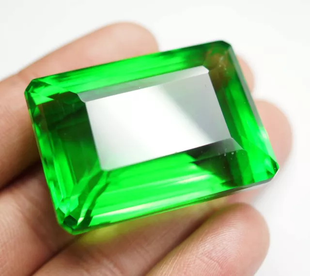 150 Ct GIE Certified Natural Brazilian Emerald Cut Green Topaz Loose Gemstone