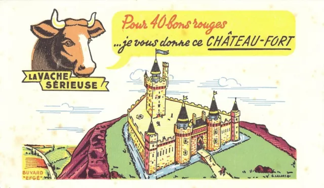 Buvard EFGE - G.Lalart - La vache sérieuse - Château-fort