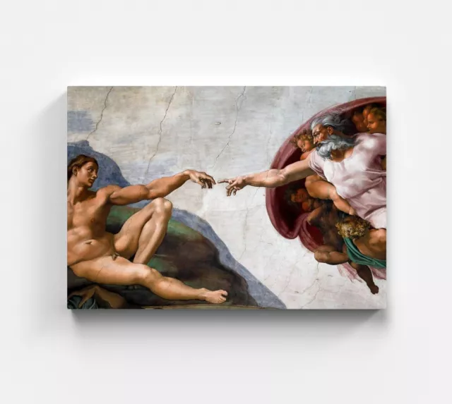 Michelangelo Buonarroti Leinwanbild Die Erschaffung Adams Sixtinische Wandbild