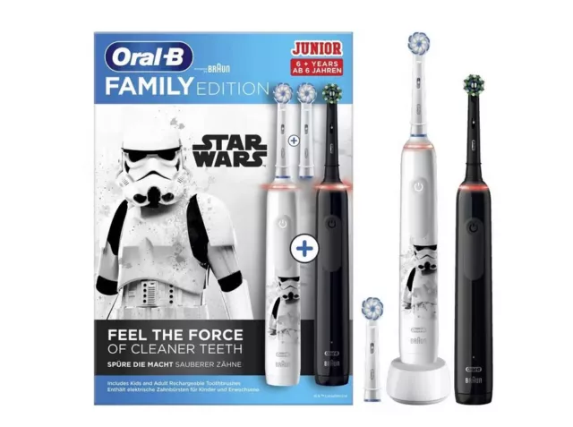 2x Oral-B Pro 3 3900 elektr. Zahnbürste - Family Edition + Star Wars Edition NEU