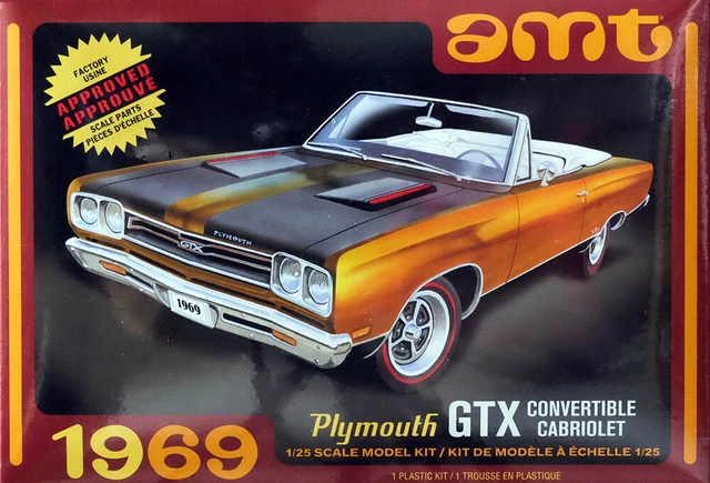 69 Gtx R Model Kit 1969 PLYMOUTH GTX Convertible Cabriolet 1:25 AMT Model Kit Bausatz ...