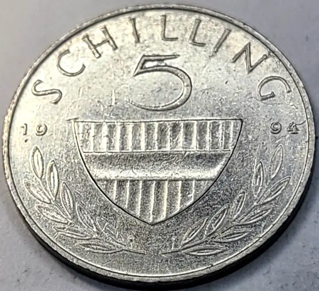 1994 AUSTRIA 5 SCHILLING (SCARCE ONLY ONE BY US SELLER) KM# 2889a COMBINED SHIP.