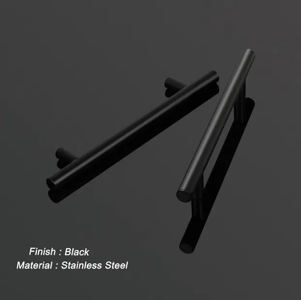 30 Pack Black Stainless Steel Kitchen Cabinet Door Handles T Bar Drawer Pulls