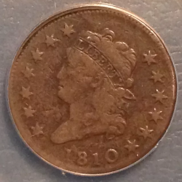 1810 Classic Head Large Cent KEY DATE - ANACS VF 20 Details