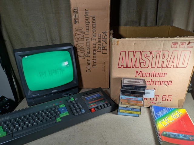 Schneider / Amstrad GT65 Grünmonitor CPC 464, 664, 6128 mit Strom- Monitorkabel