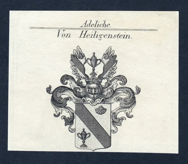 1820 Heiligenstein Escudo Nobleza Abrigo De Arms Heráldica Grabado