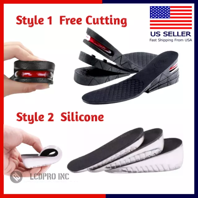 Gel Shoe Insole Invisible Height Increase Heel Lift Taller Insert Pad Silicone