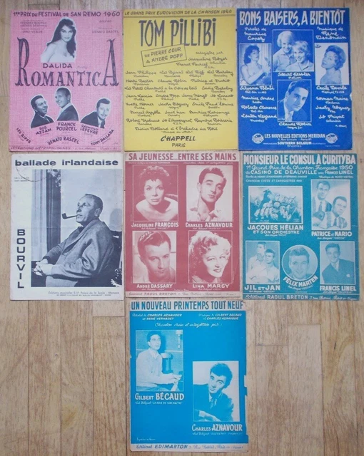 LOT 7 PARTITIONS Chansons anciennes Années 50 60 EUR 8,00 PicClick FR