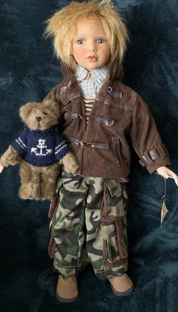 Show-Stoppers porcelain doll “Matthew” 24 in W/Bear