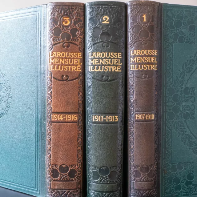 Dictionnaire mensuel illustré Larousse, de mars 1907 à décembre 1916, 3 volumes