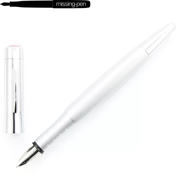 Rotring Initial Cartridges Fountain Pen in Silver with steel M-nib / Germany