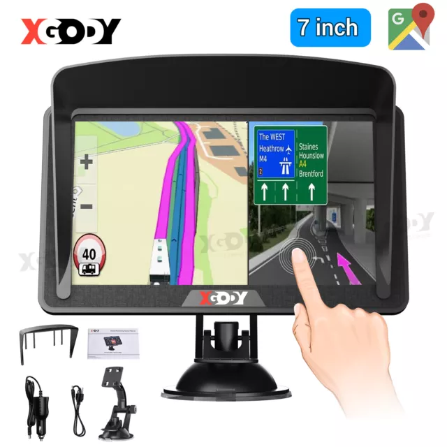 XGODY 7'' Truck Car GPS Navigation 8GB+256MB AU Map Full 2.5D Glass Touch Screen