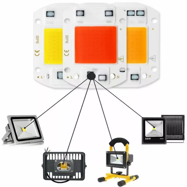 LED COB Chip 110/220V Perlen Lampe Smart IC 10/20/30/50W Vollspektrum Treiberlos