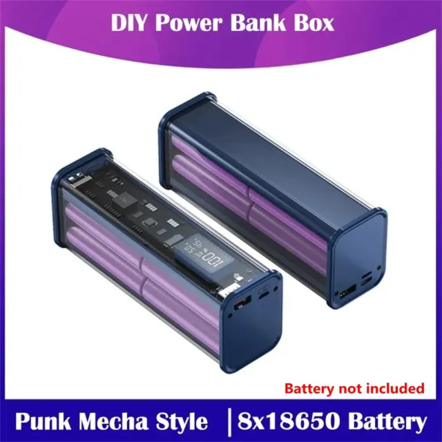 8-Slot 18650 Battery Holder Storage Case DIY Power Bank No Welding Charging Box 2