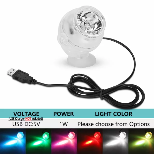 1W USB LED Mini Submersible Aquarium Light Colorful Lamp Underwater Fish Tank