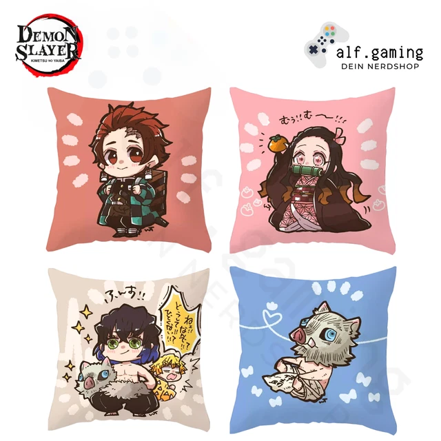 Housse Coussin Demon Slayer 45x45 Cm - Modèle Tanjiro, Nezuko, Zenitsu, Inosuke, Mitsuri