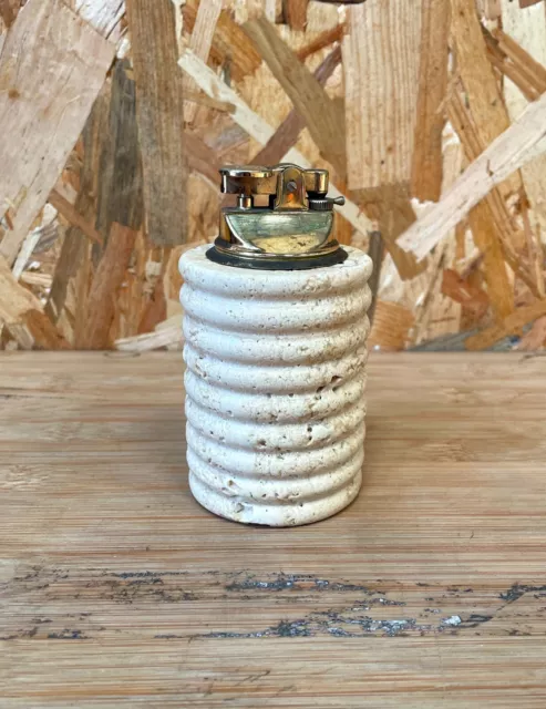 Briquet de table en travertin vintage 1970 - travertino lighter