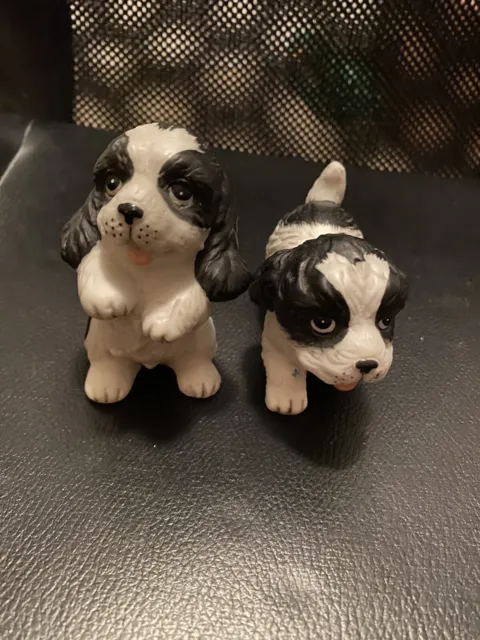 HOMCO Set Of 2 Cocker Spaniel Dog figurines #1427  puppy Home Interiors