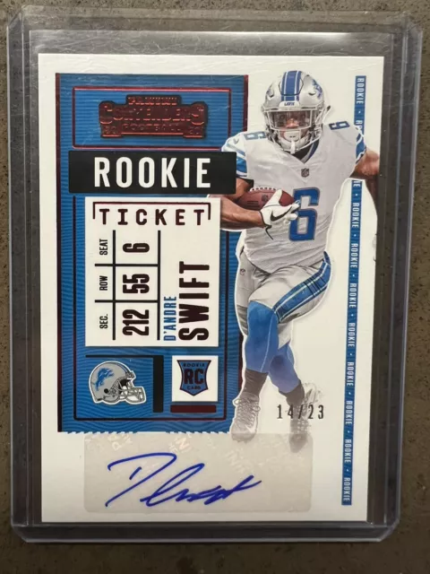 2020 Panini Contenders D’andre Swift Rookie Ticket Preview Red Variation /23 RC
