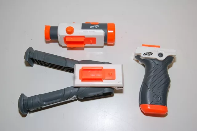 Lot of 3 Nerf Modulus Accessories Scope, Bipod, Grip