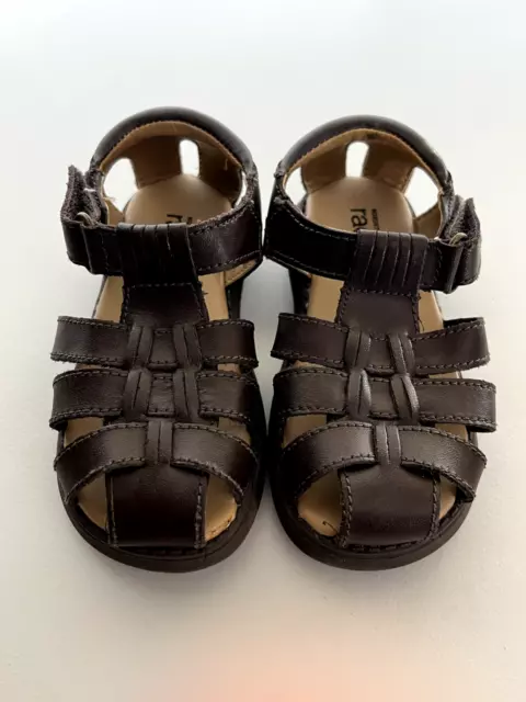 NORDSTROM RACK Infant Baby Boys Harper Brown Size 7XW Brown Fisherman Sandals