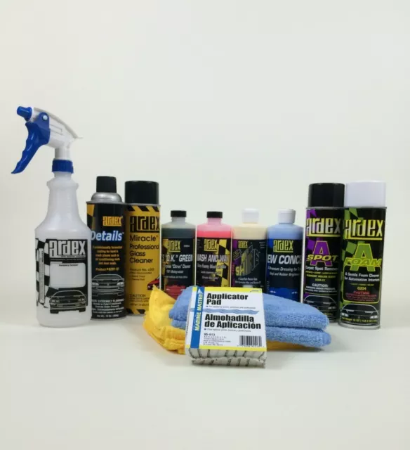 Car Detailing Kit - Ardex - w/Carpet & Fabric cleaner & Stain Remover 16oz