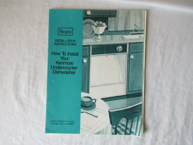 Sears Kenmore under counter dishwasher installation instructions brochure