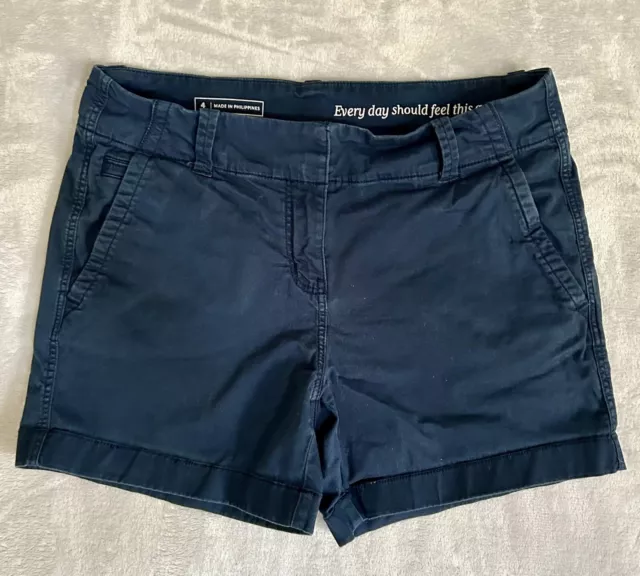 Vineyard Vines Shorts Womens Size 4 Navy Everyday Chino Classic Preppy Nautical