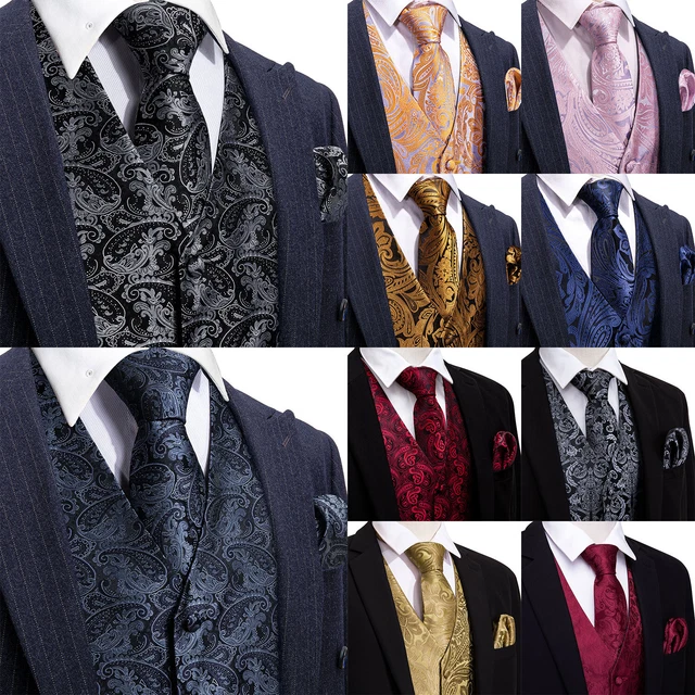 Mens Formal Party Waistcoat Paisley Floral Suit Vest Slim Tuxedo Gilet Business